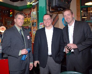 Brian Osborne (l), Todd Justus (c) and Billy Grill speak to new members at a recent membership drive.

